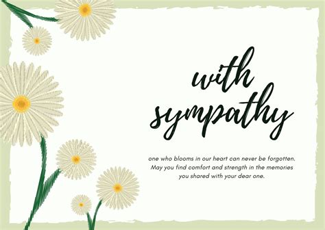 Sympathy Flower Card Template